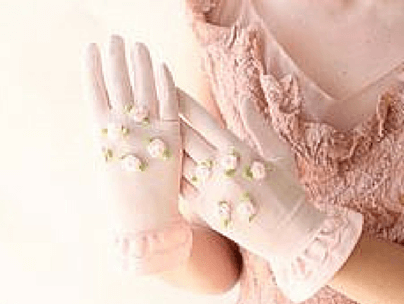 pink gloves